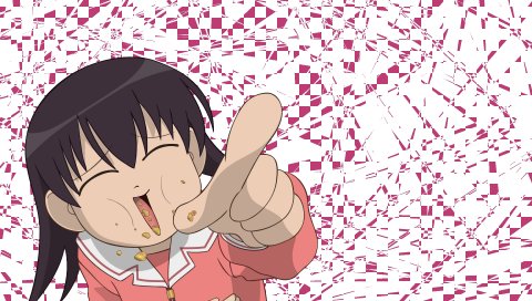 Azumanga daioh, takino tomo, девушка, смех, палец, еда