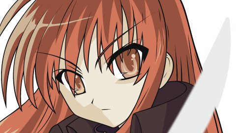 Shakugan no shana, shana, девушка, взгляд, лезвие