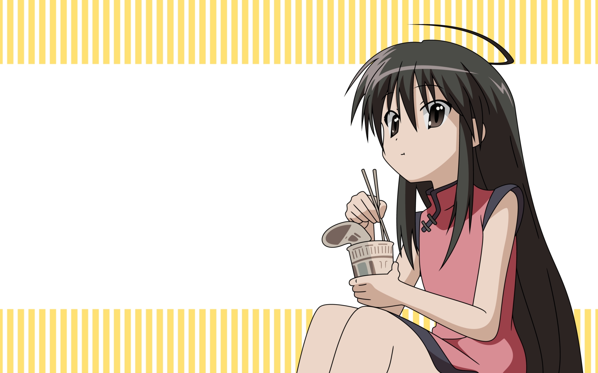 Картинки Shakugan no shana, shana, девушка, брюнетка, еда, осанка фото и обои на рабочий стол