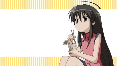 Shakugan no shana, shana, девушка, брюнетка, еда, осанка