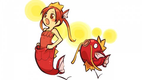 Hitec, pokemon, moemon, magikarp, аниме, русалка, рыба
