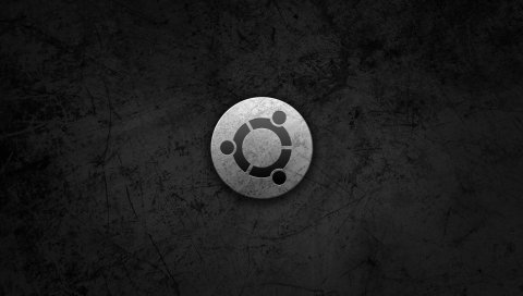 Ubuntu, серый, черный, круг, логотип, символ