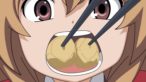 Toradora, aisaka taiga, девушка, еда, большие глаза