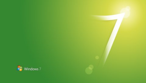 Окна 7, зеленый, белый, os