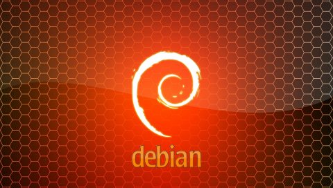 Debian, os, linux, orange, white, grid