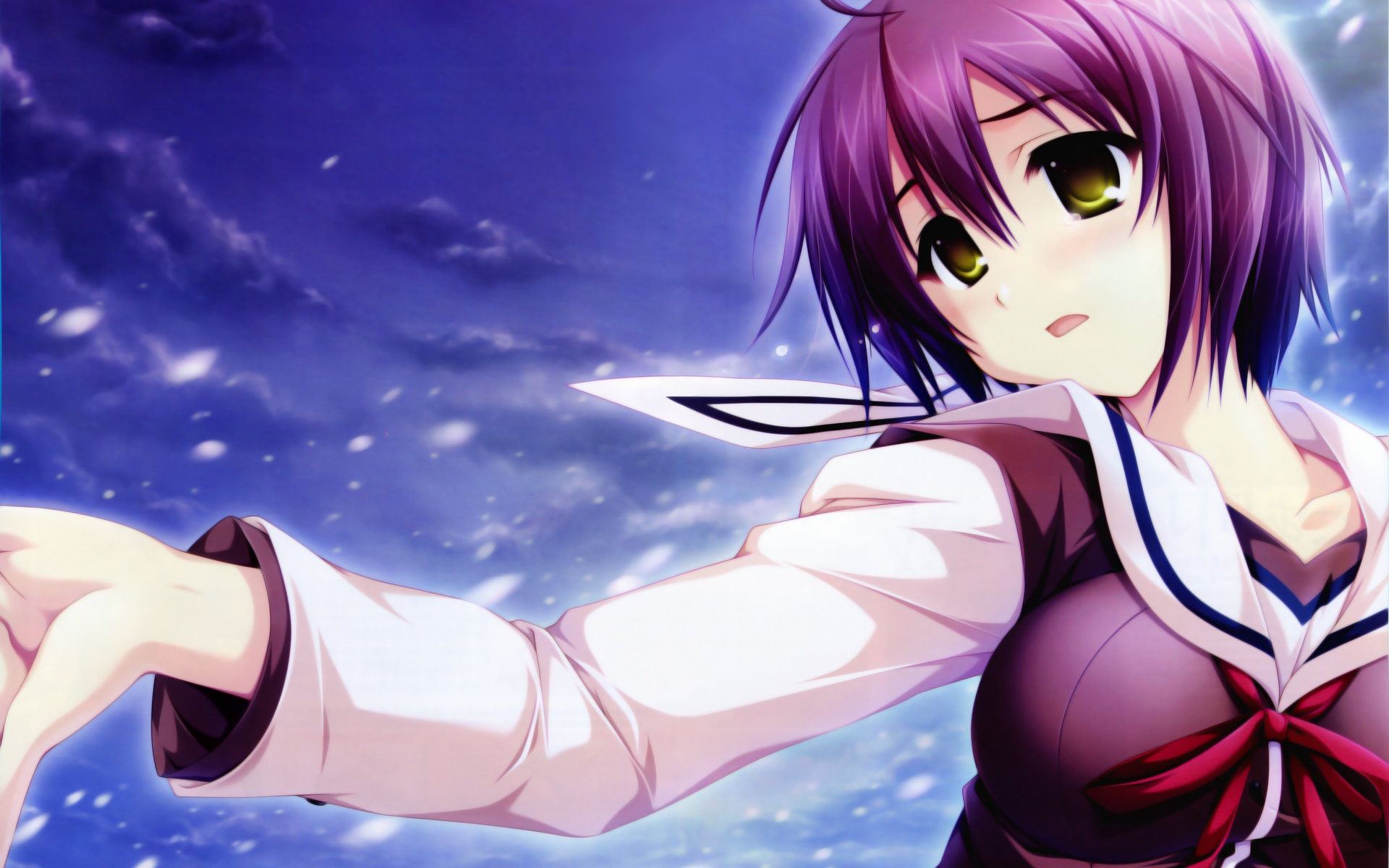 Картинки G senjou no maou, miwa tsubaki, девушка, рука, небо фото и обои на рабочий стол
