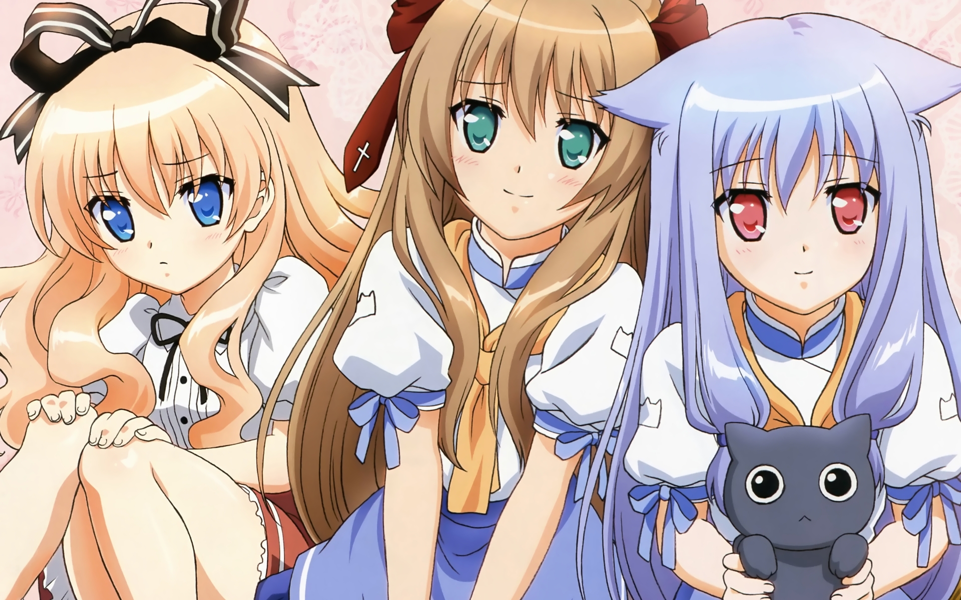 Картинки Майои neko overrun, serizawa fumino, umenomori chise, nozomi kiriya, девушка, милый, улыбка фото и обои на рабочий стол