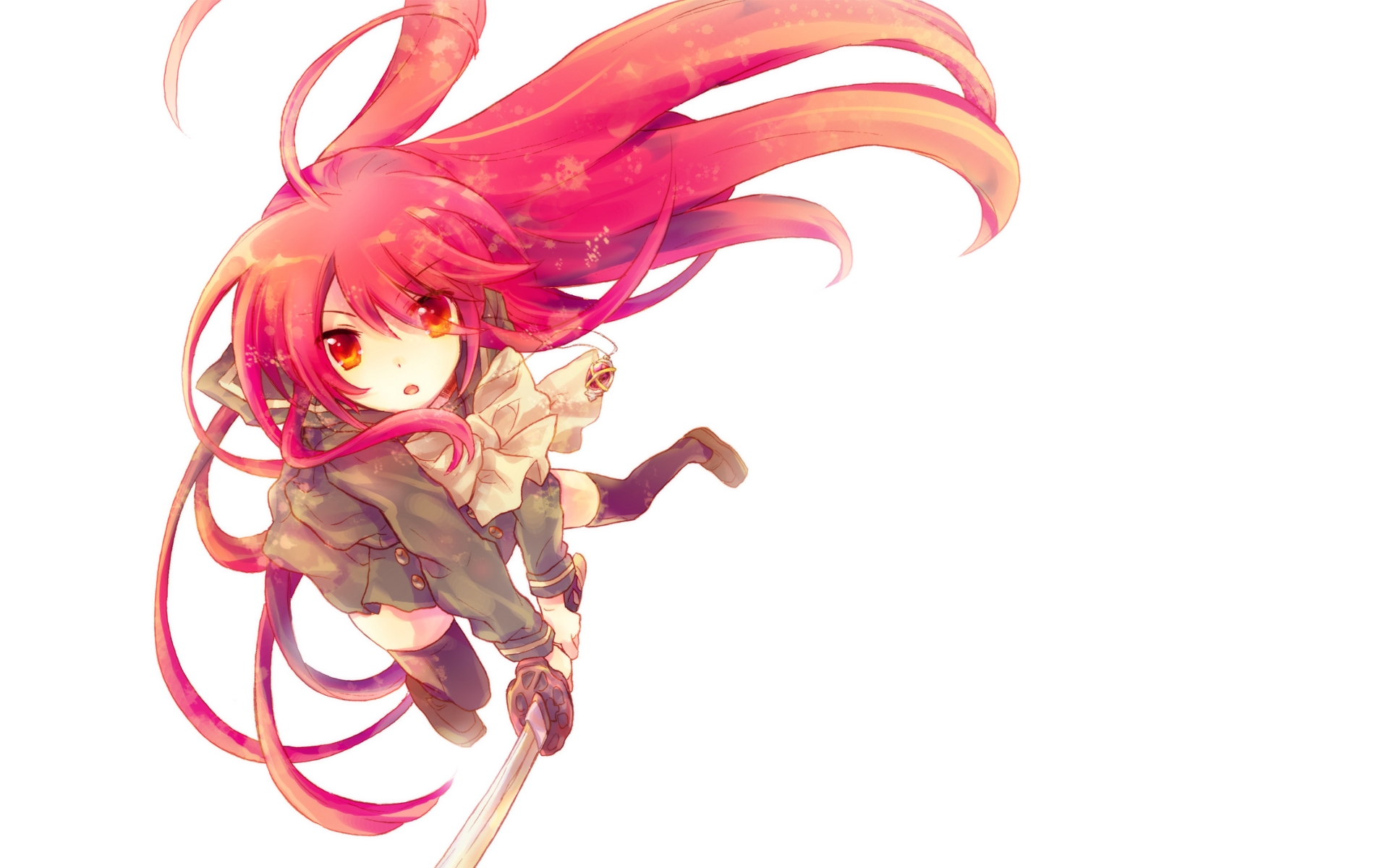 Картинки Tachitsu teto, shakugan no shana, shana, девушка, прыжок, меч, волосы фото и обои на рабочий стол