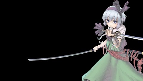 Konpaku youmu, девушка, оружие, бинты