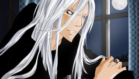 Katekyou hitman reborn, парень, блондин, луна, окно