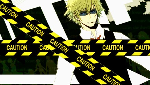 Durarara, heiwajima shizuo, парень, блондин, солнцезащитные очки