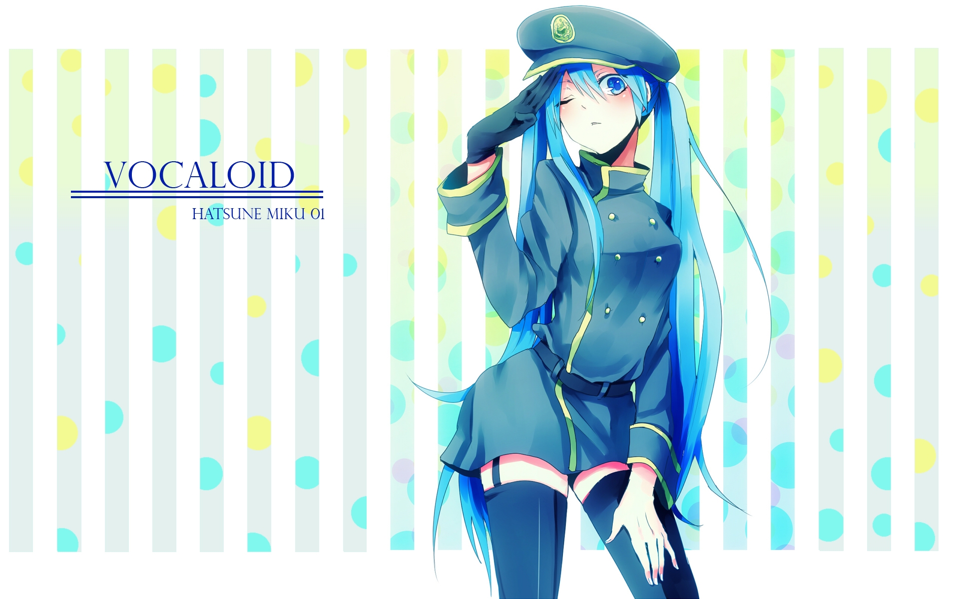 Картинки Вокалоид, hatsune miku, девушка, служебная кепка, жест фото и обои на рабочий стол
