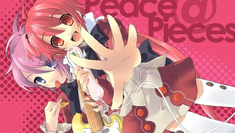 Itou noiji, nagi, hikaru, девушки, микрофон, гитара