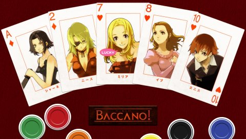 Baccano, chane laforet, miria harvent, nice holystone, ennis, eve genoard, открытки, персонажи