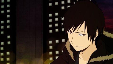 Durarara, orihara izaya, мальчик, брюнетка, город