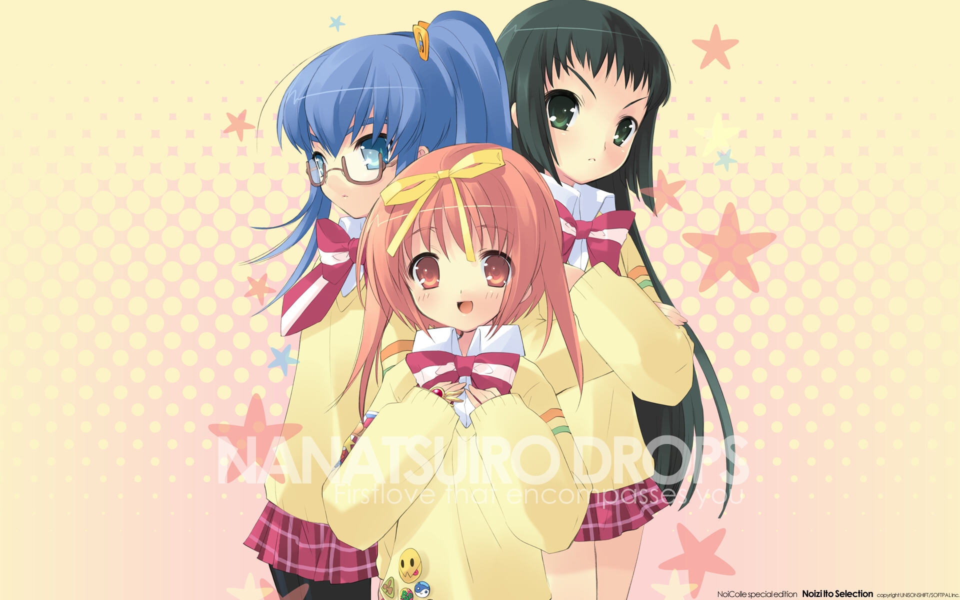 Картинки Itou noiji, akihime sumomo, yaeno nadeshiko, yuuki nona, девушка, звезды, очки, фон фото и обои на рабочий стол