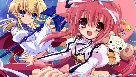 Akihime sumomo, yuuki nona, девушки, восторг