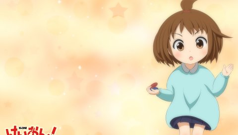 K-on, hirasawa yui, девушка, брюнетка, милый