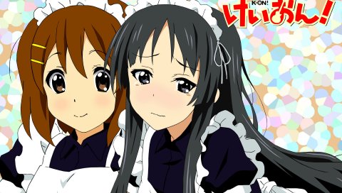K-on, akiyama mio, hirasawa yui, девушки, горничные