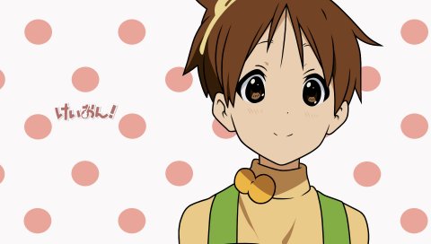 K-on, hirasawa ui, девушка, брюнетка, милый, фон