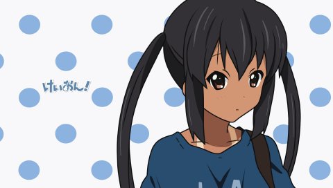 K-on, nakano azusa, девушка, брюнетка, взгляд, фон