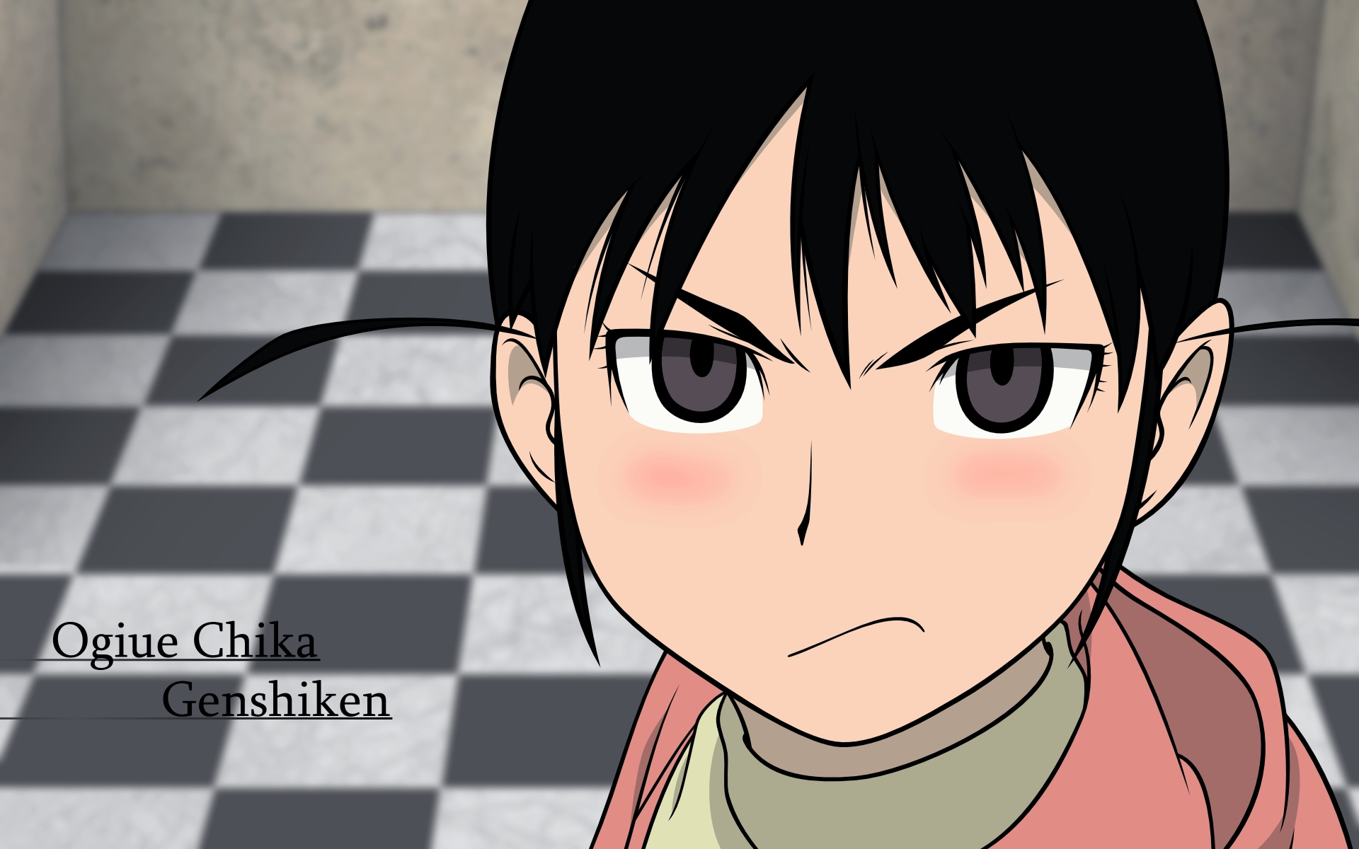 Картинки Genshiken, ogiue chika, девушка, брюнетка, челки, негодование фото и обои на рабочий стол