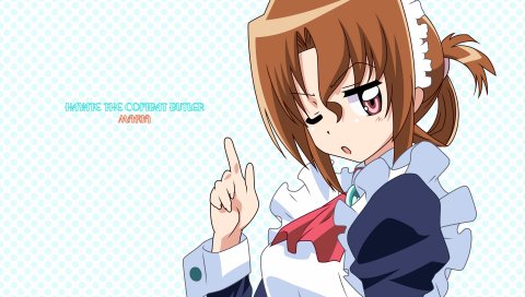 Hayate no gotoku, девушка, горничная, палец