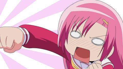 Hayate no gotoku, katsura hinagiku, девушка, удар, кулак, эмоции
