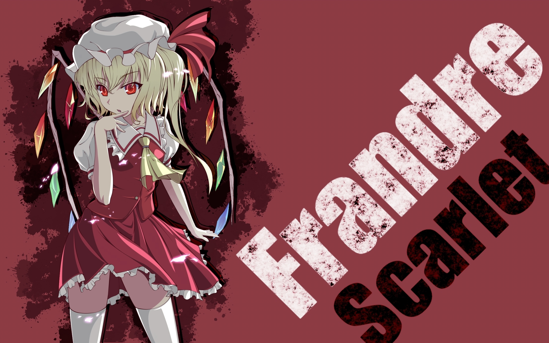 Картинки Touhou, flandre scarlet, девушка, кепка фото и обои на рабочий стол