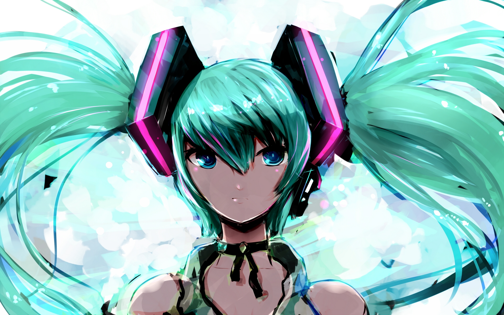 Картинки Тон g, вокалоид, hatsune miku, девушка, челка, взгляд фото и обои на рабочий стол