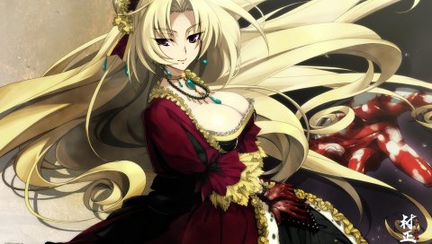Нитроплюс, полный металлический демон muramasa, девушка, блондинка, платье