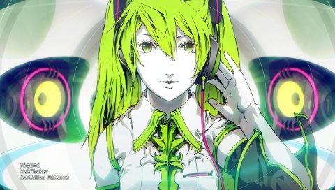 Nagimiso, вокалоид, hatsune miku, девушка, наушники, взгляд