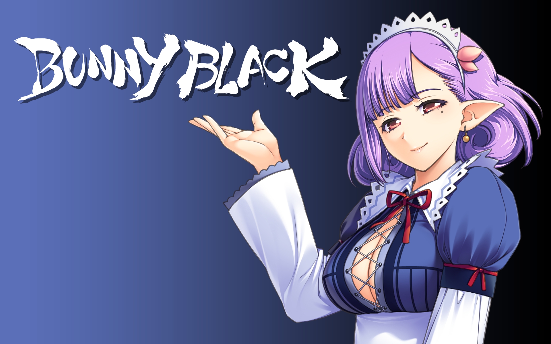 Картинки Bunnyblack, девушка, уши, жест, улыбка фото и обои на рабочий стол