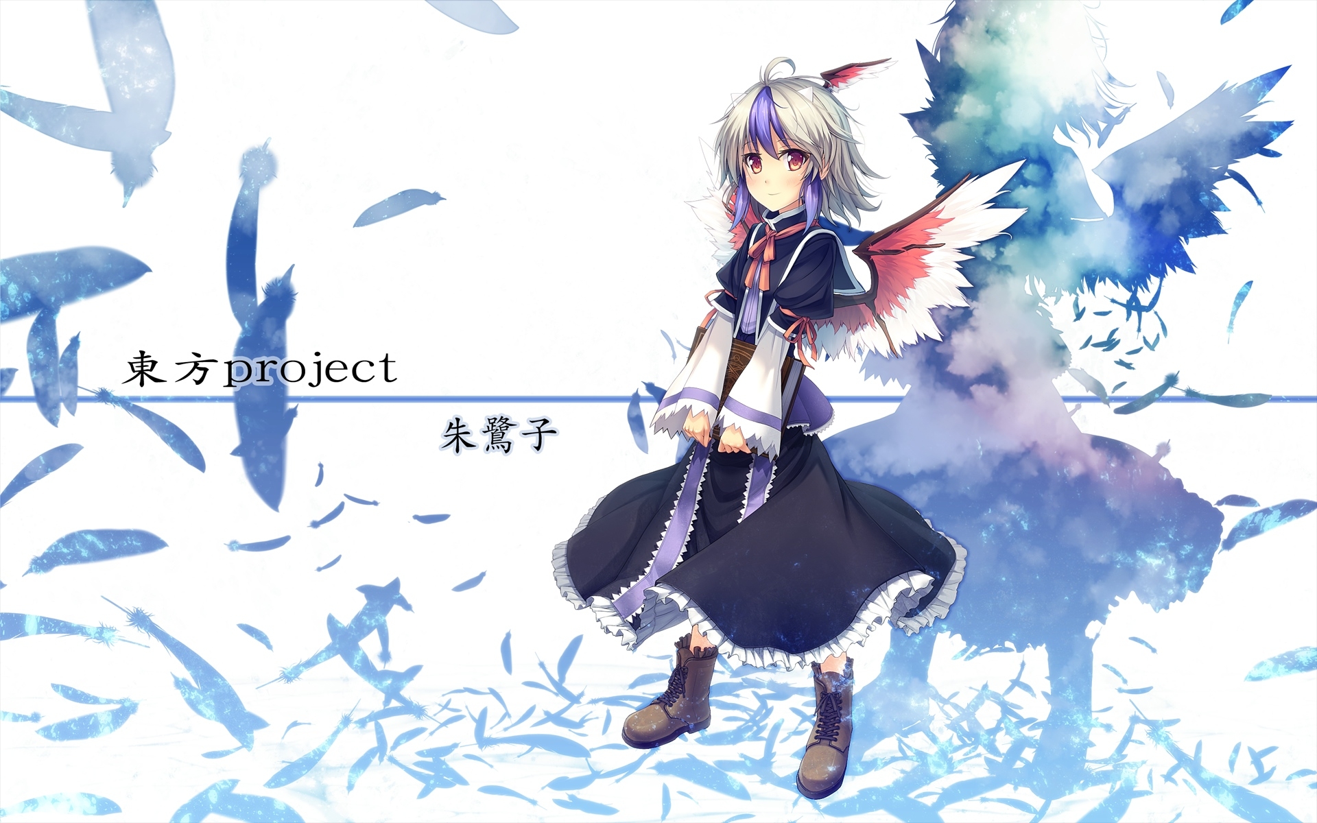 Картинки Kaiho, touhou, девушка, крылья, тень фото и обои на рабочий стол