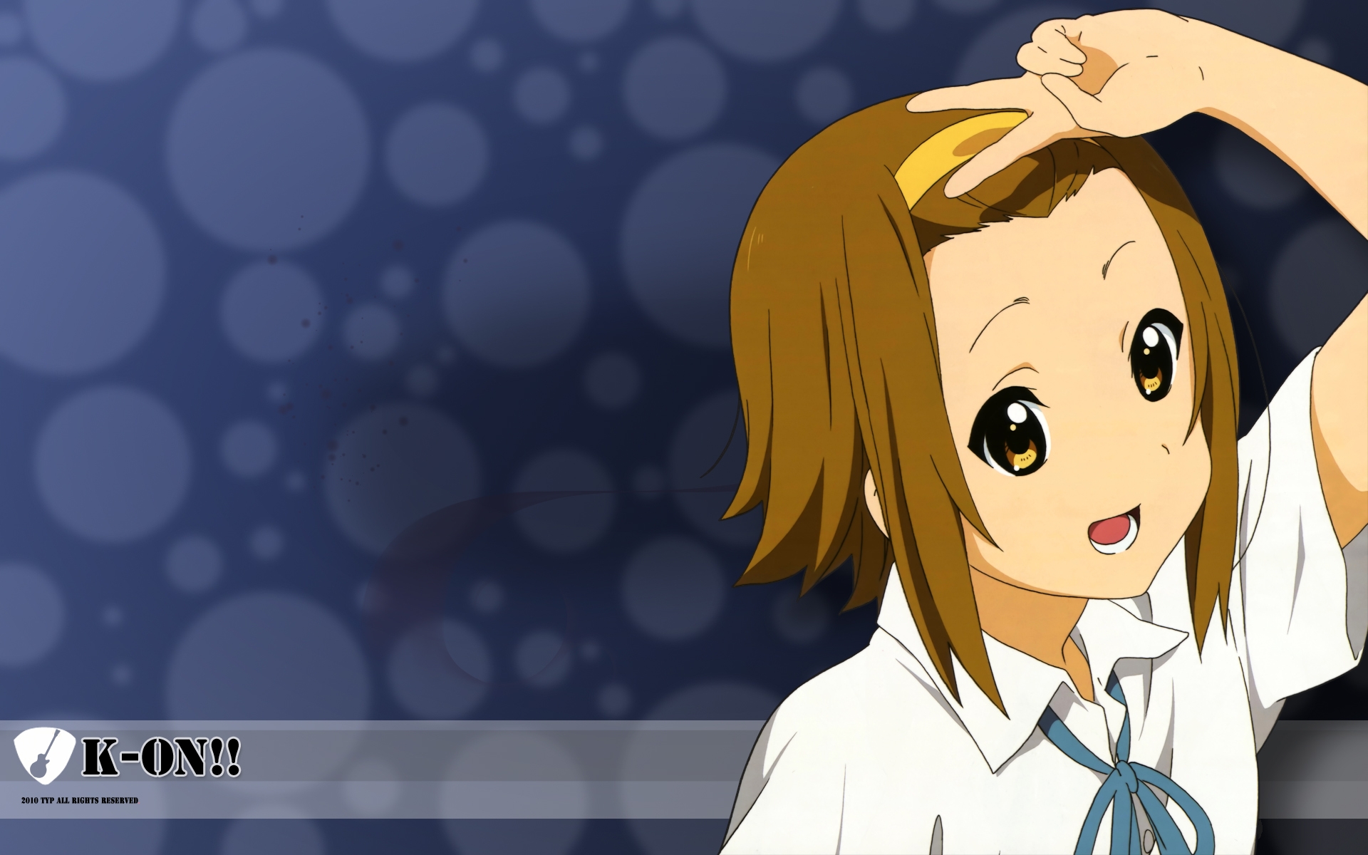 Картинки K-on, тайнака рицу, девушка, жест, улыбка фото и обои на рабочий стол