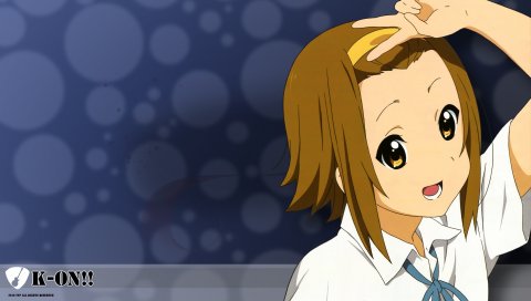 K-on, тайнака рицу, девушка, жест, улыбка