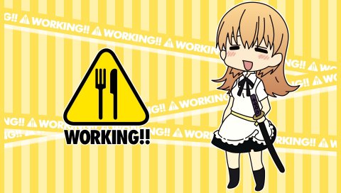 Работа, todoroki yachiyo, девушка, улыбка, оружие