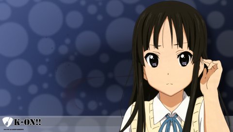 K-on, akiyama mio, девушка, брюнетка, жест, взгляд