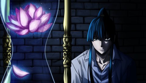 Dgray-man, kanda yuu, мальчик, брюнетка, глаза, цветок, рубашка
