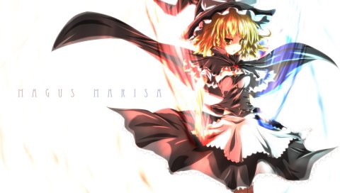 Touhou, kirisame marisa, девушка, платье, ветер