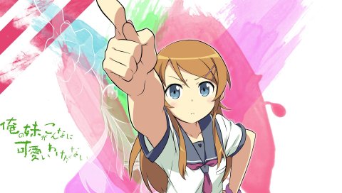 Руда нет imouto ga konnani kawaii wake ga nai, kousaka kirino, палец, жест, шпилька