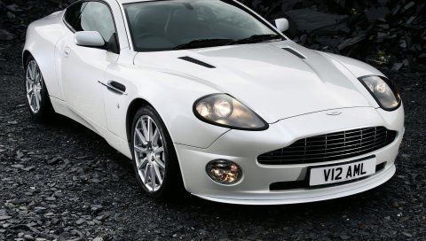 Aston martin, v12, победитель, 2004, белый, вид спереди, авто
