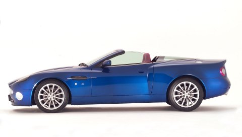 Aston martin, v12, побеждает, 2004, синий, вид сбоку, стиль, авто