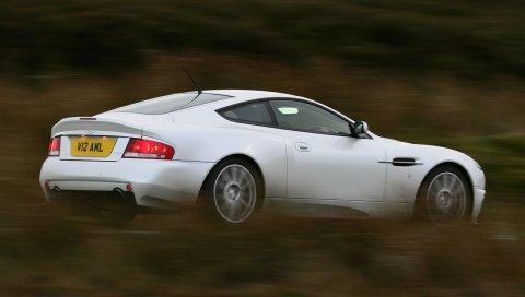Aston martin, v12, побеждает, 2004, белый, вид сбоку, скорость