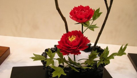 Цветы, листья, веточки, искусственные, подставки