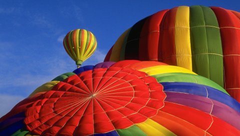 Lloons, flight, sky, разноцветные