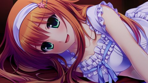 Saeki hokuto, sora no mukou de sakimasu you ni, haruki urara, девушка, улыбка, брюнетка, счастье