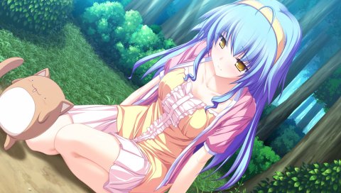 Tenmaso, maikaze no melt, hiiragi tsukino, девушка, существо, лес