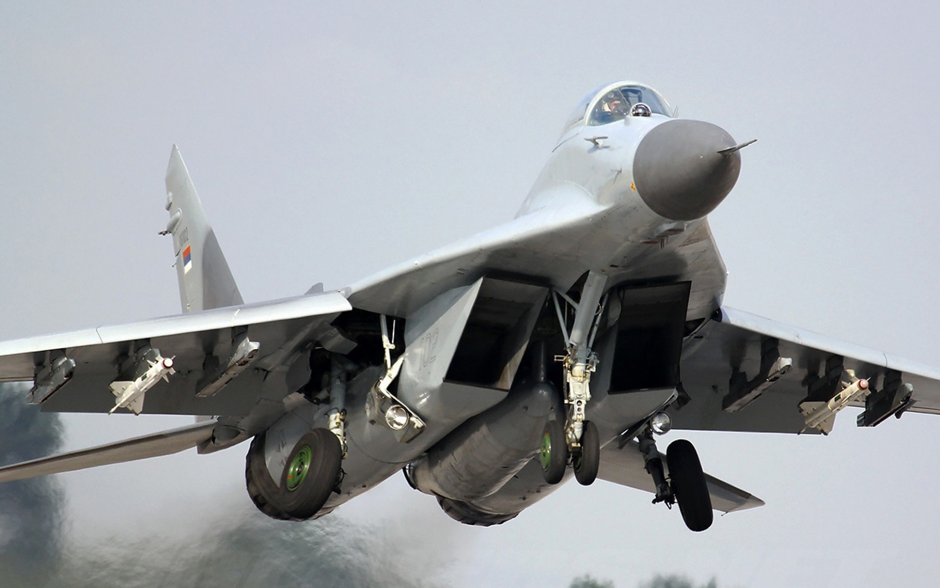 Картинки Взлет, истребитель, миг-29, самолет фото и обои на рабочий стол