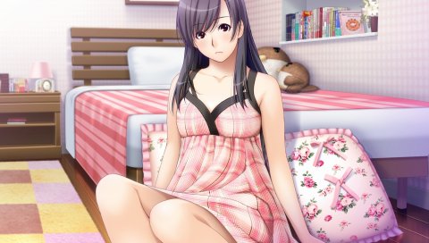 Ino, сестра схема, yanagawa amane, девушка, длинные волосы, брюнетка, комната